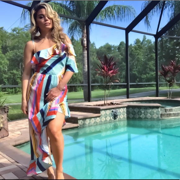 beautiful colorful stripe dress - Picture 5 of 8